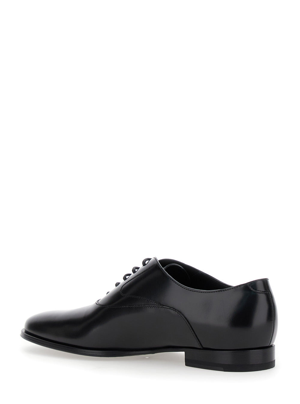 Fendi Men Black Lace-Up Shoes With Almond Toe And Front Laces In Leather Man - 3
