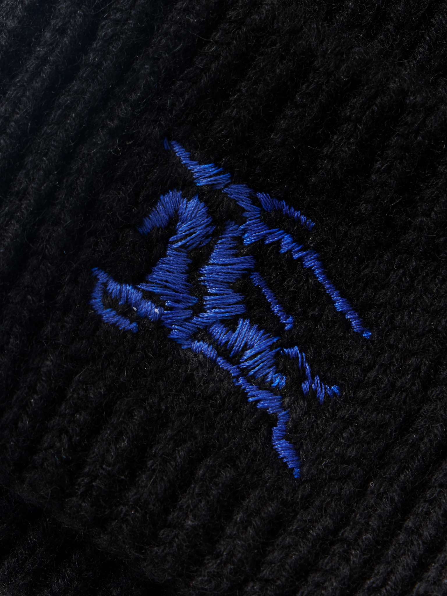 Logo-Embroidered Ribbed Cashmere Beanie - 3