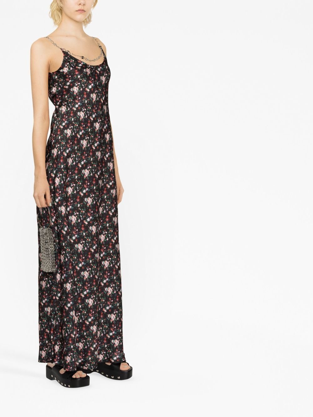 floral-print chain-link maxi dress - 3