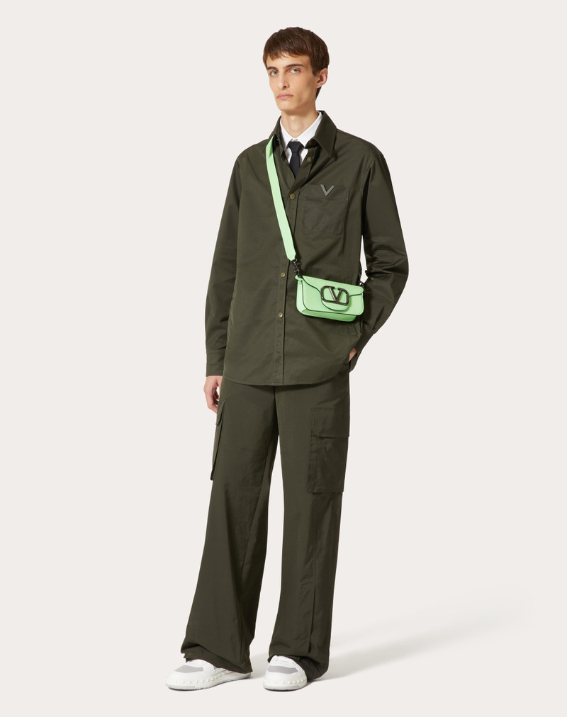 Valentino NYLON SHIRT JACKET WITH RUBBERIZED V DETAIL outlook
