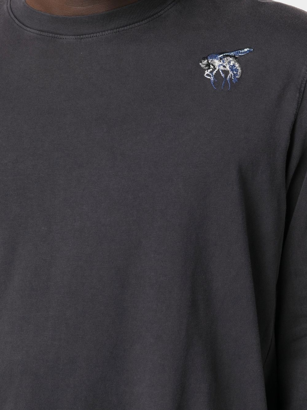 embroidered-logo crew neck sweatshirt - 5