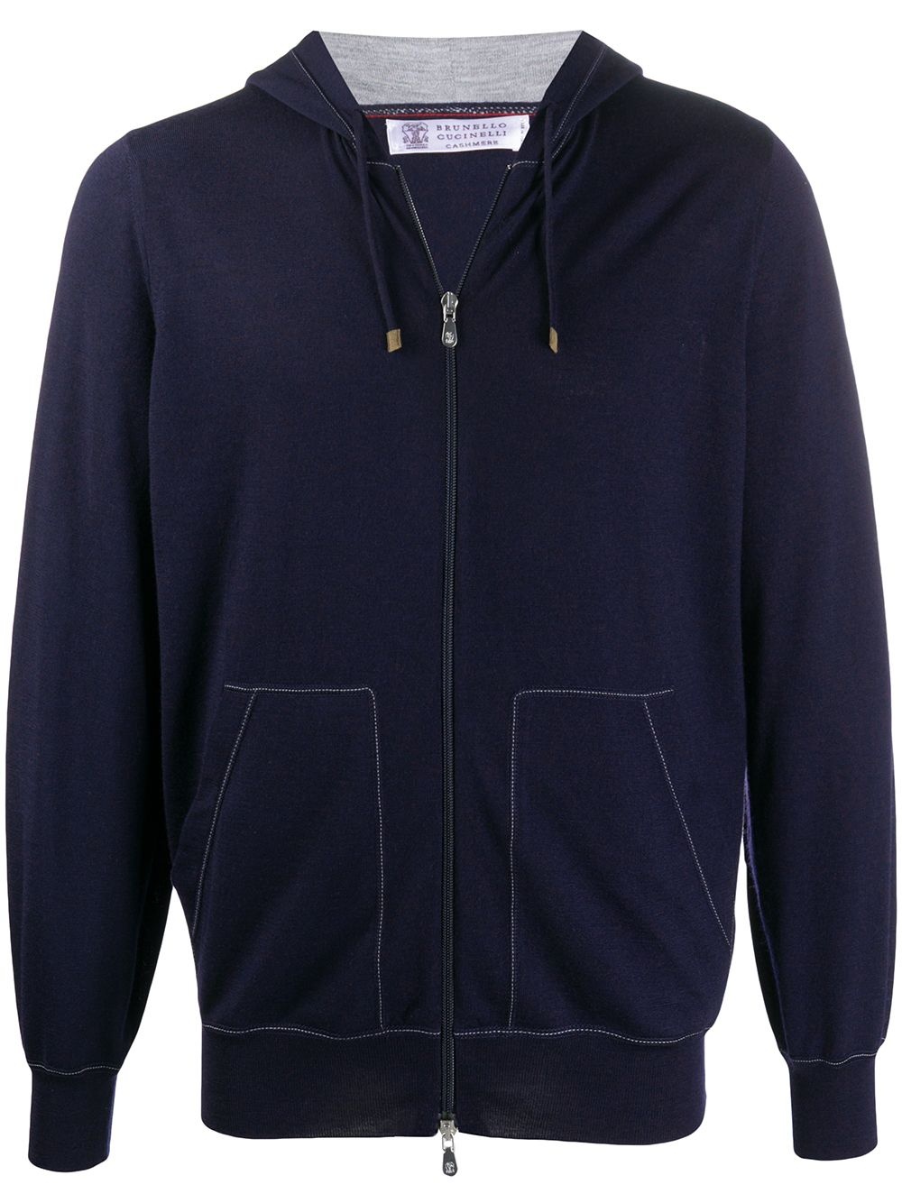 zip-up wool hoodie - 1