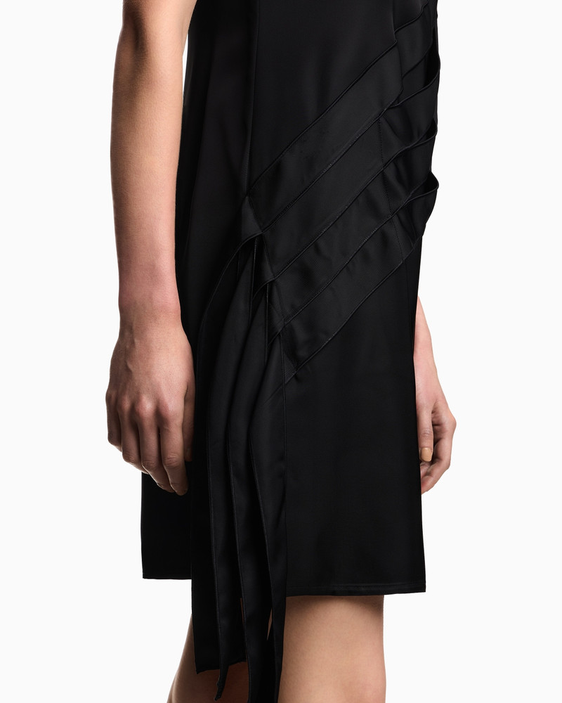 EMPORIO ARMANI POLYGON CAPSULE COLLECTION DRESS WITH SATIN-FRINGED DETAILS outlook