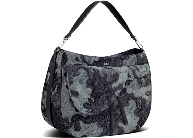Dior Dior x Peter Doig Saddle Soft Bag Denim Camouflage Jacquard outlook