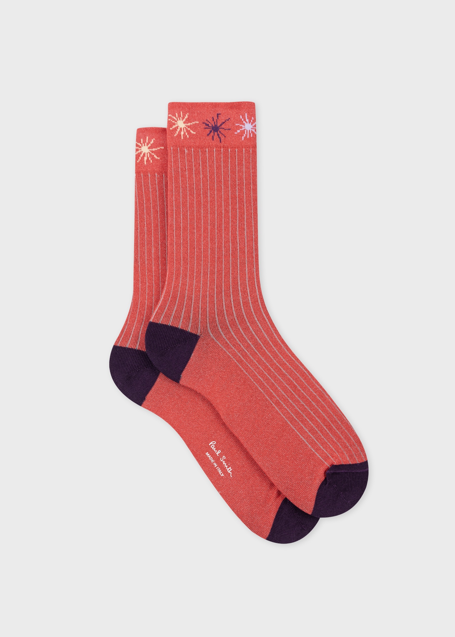 Women's Red Pinstripe & Stars Socks - 1