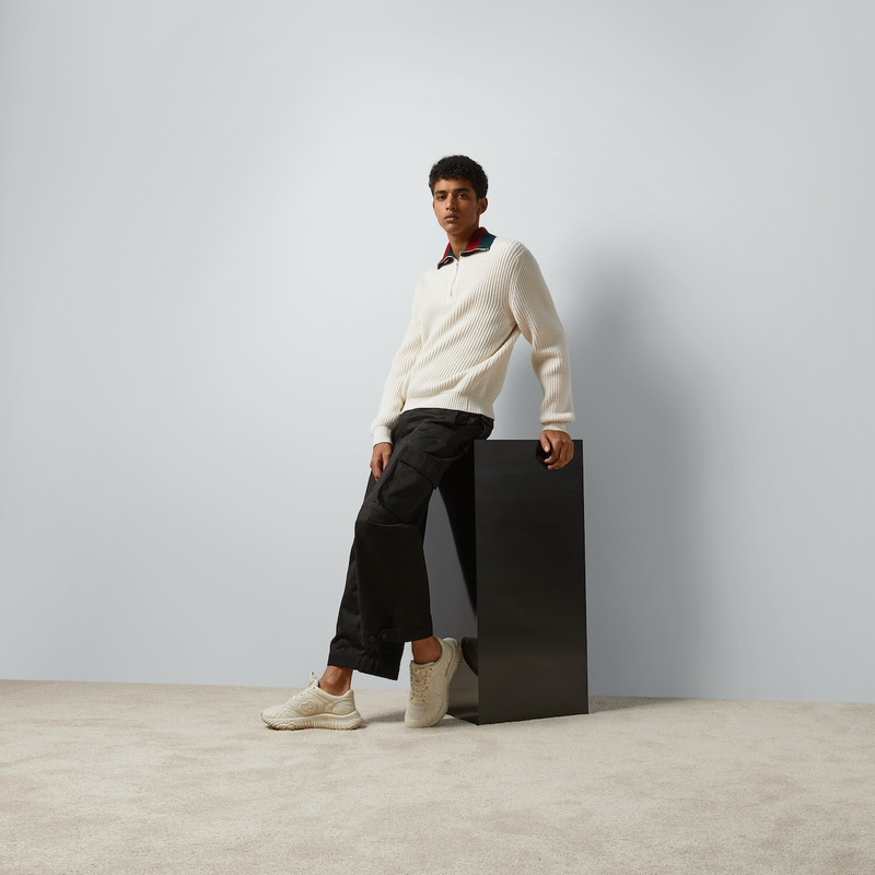 GUCCI Knit wool sweater with Web outlook