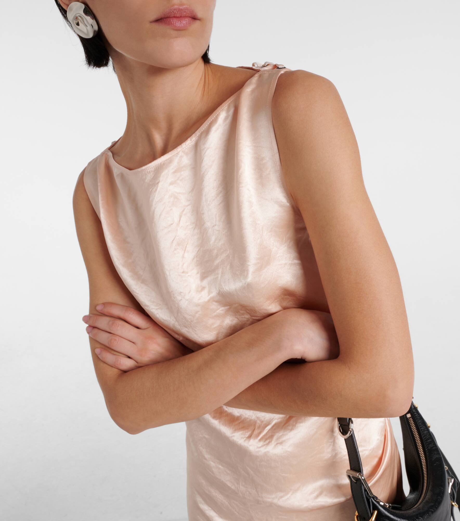 Deconstructed satin minidress - 4