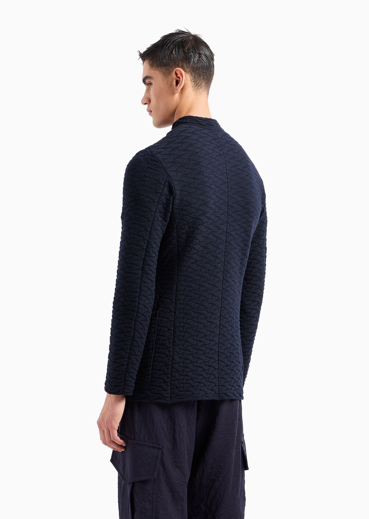 Single-breasted, knit virgin-wool jacket - 3