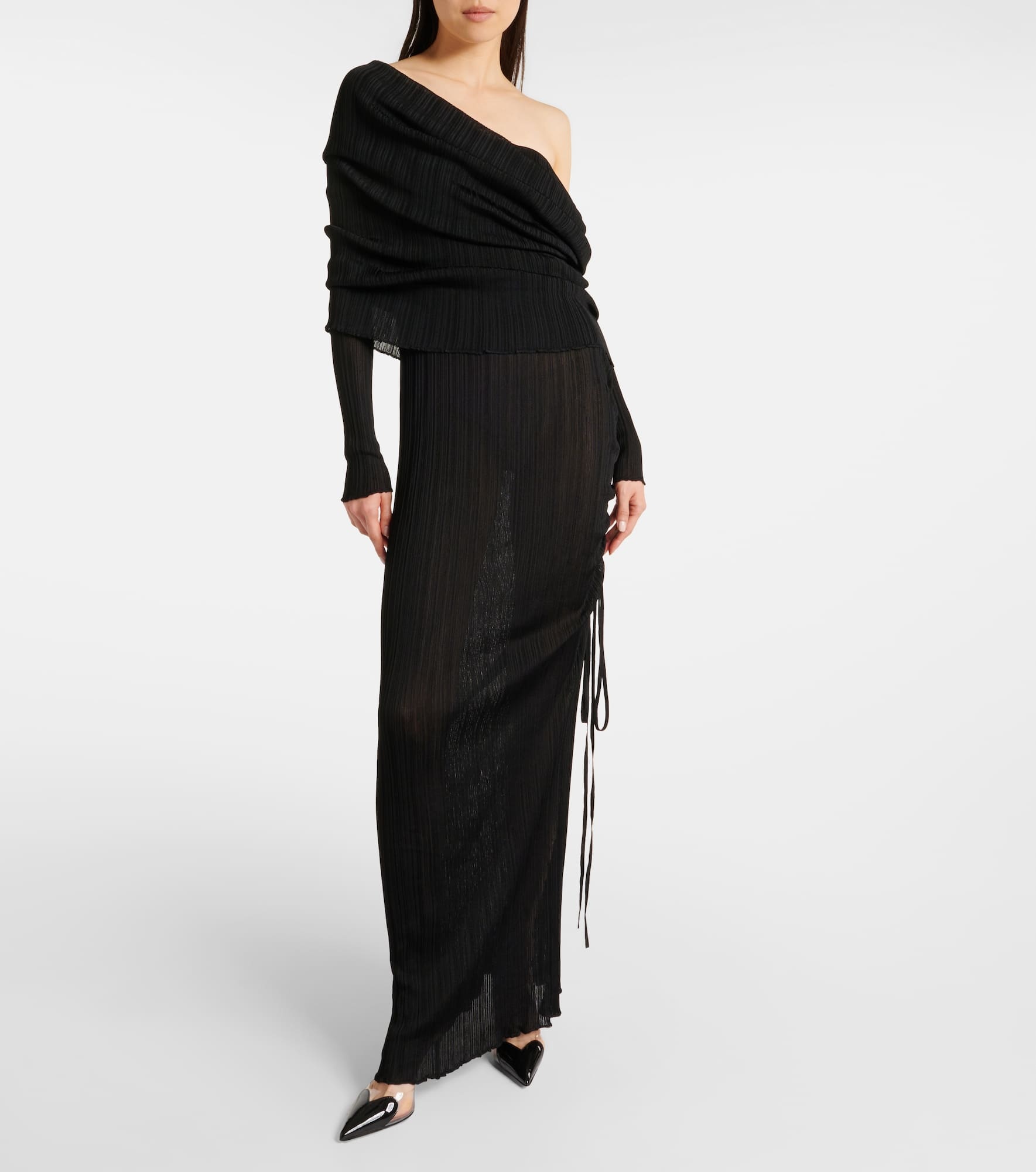 Draped off-shoulder maxi dress - 2