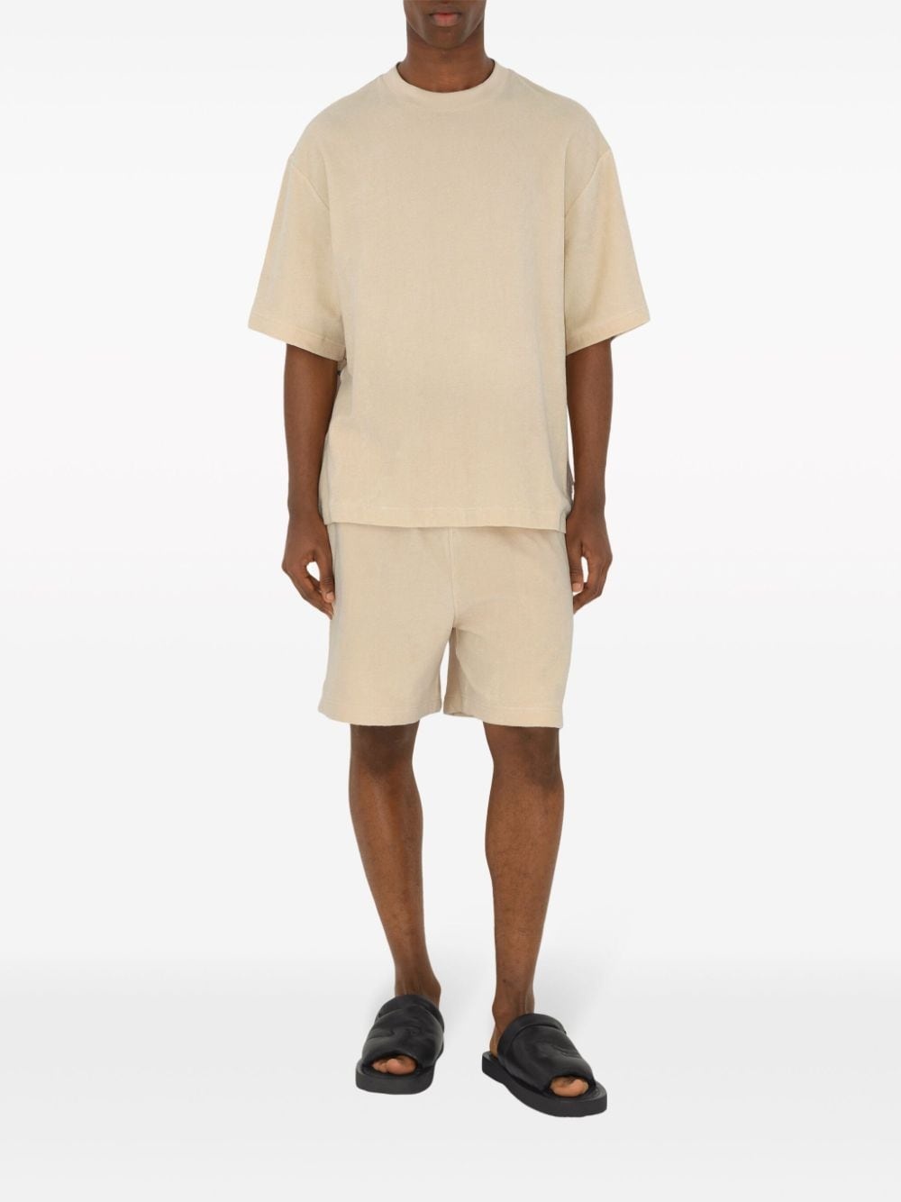 logo-jacquard towelling-finish T-Shirt - 2