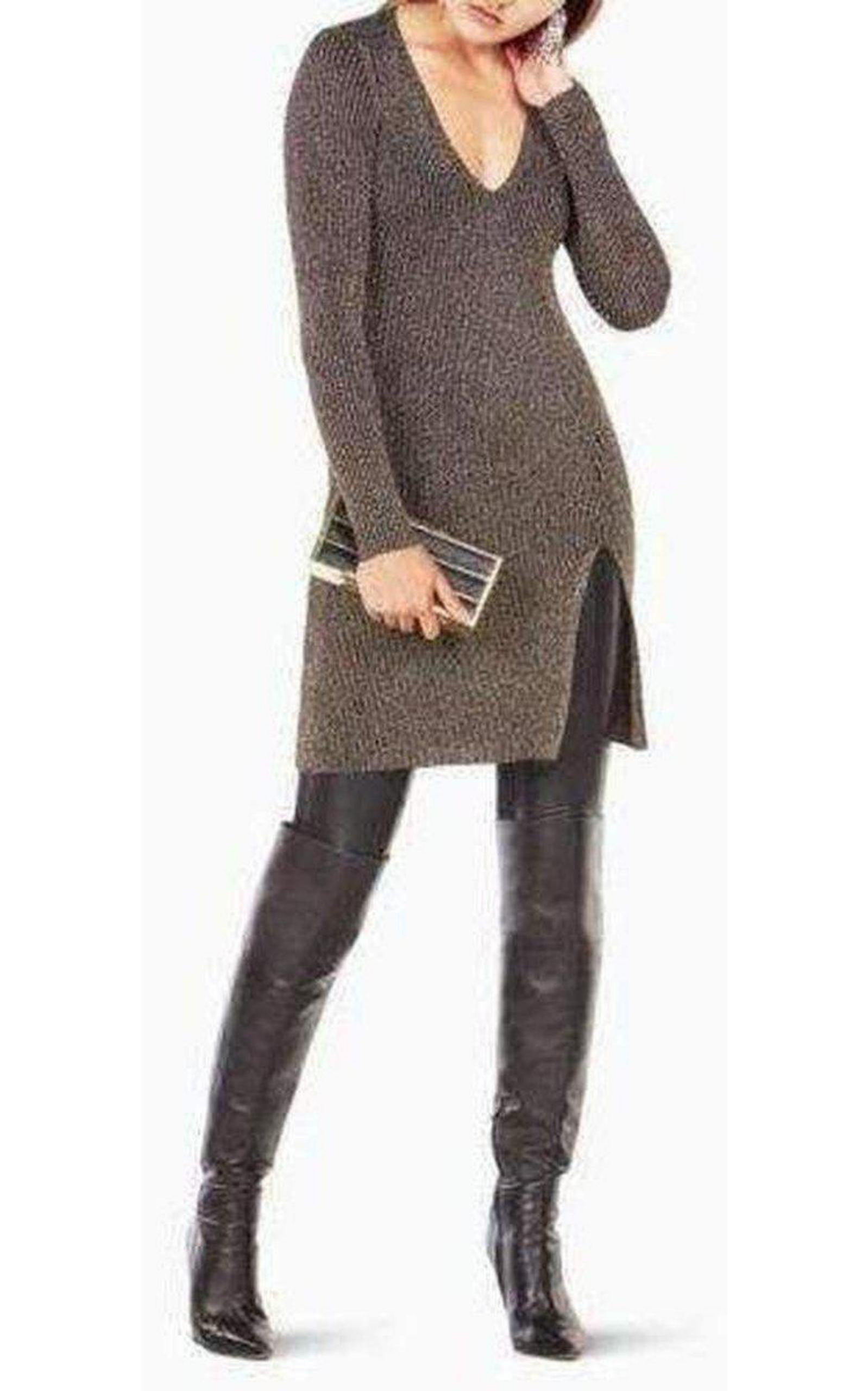 BCBGMAXAZRIA - Macki Metallic V-Neck Tunic Dress - 2