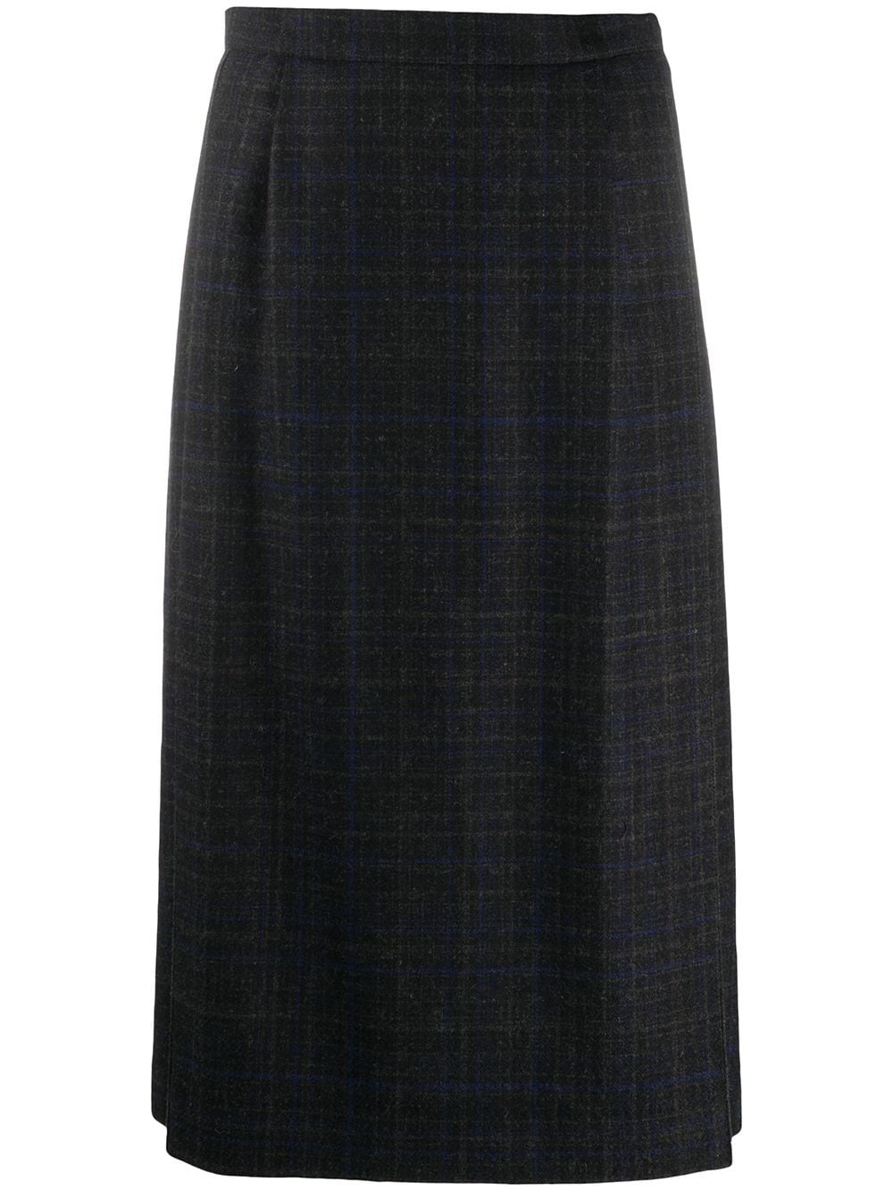 high-waist check knee-length skirt - 1