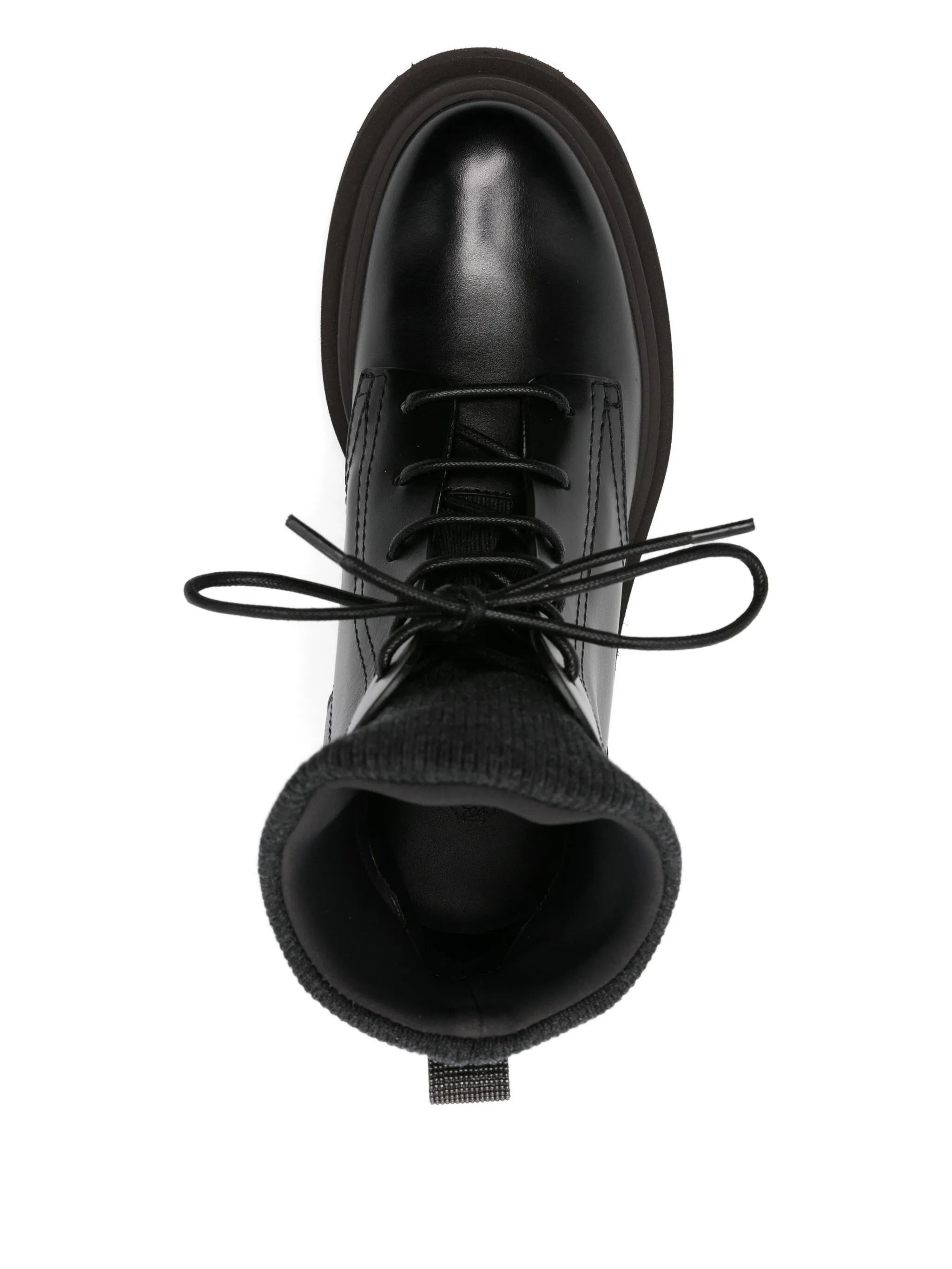 Brunello Cucinelli Lace-up Ribbed-knit Boots - 2