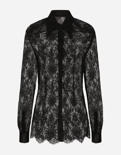 Dolce & Gabbana Chantilly lace shirt with satin details outlook