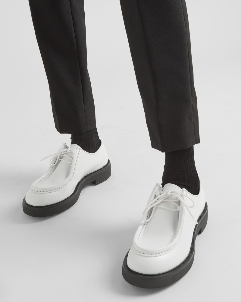 Prada Diapason opaque brushed leather lace-up shoes outlook