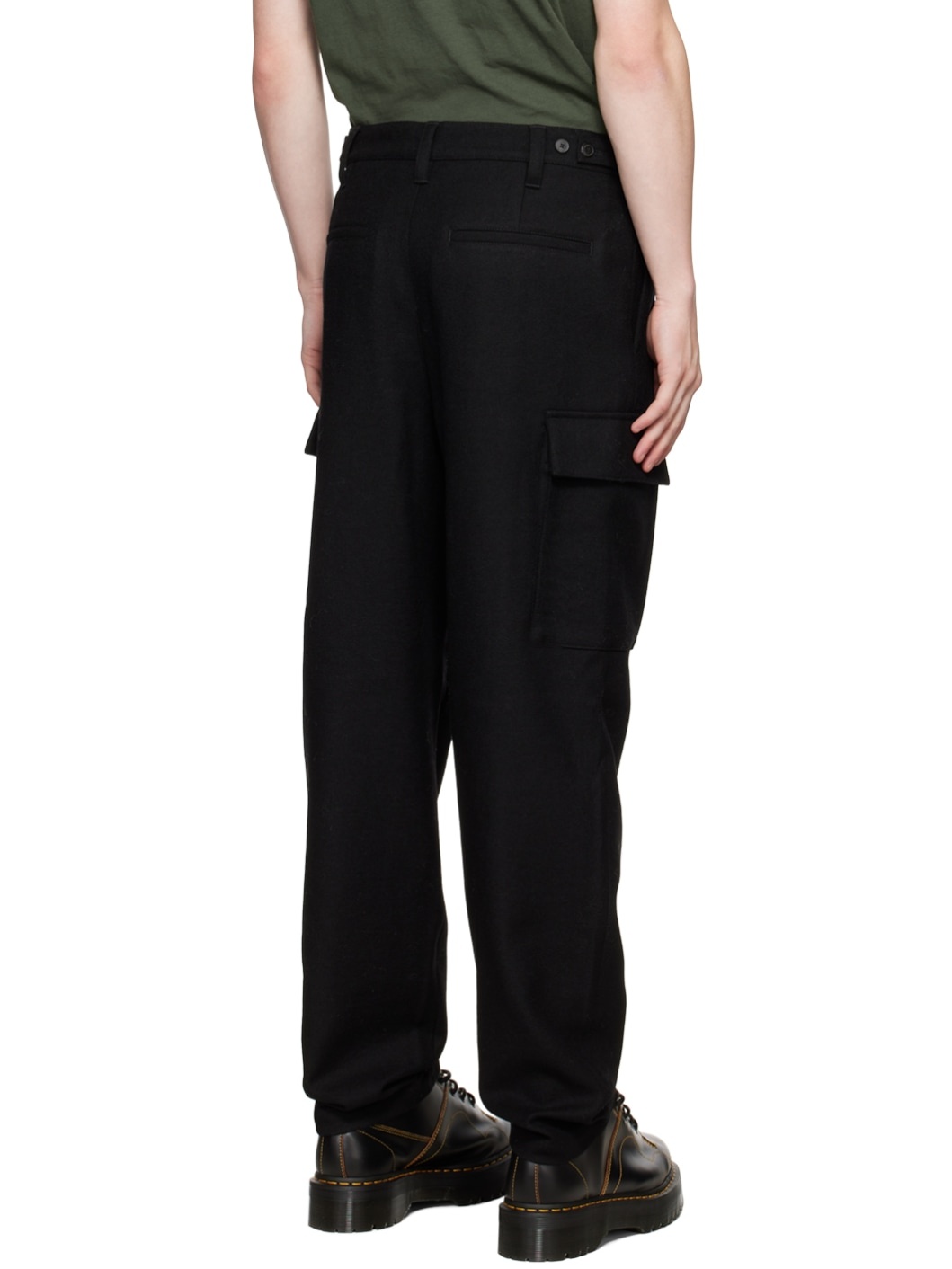 Black Wide Cargo Pants - 3