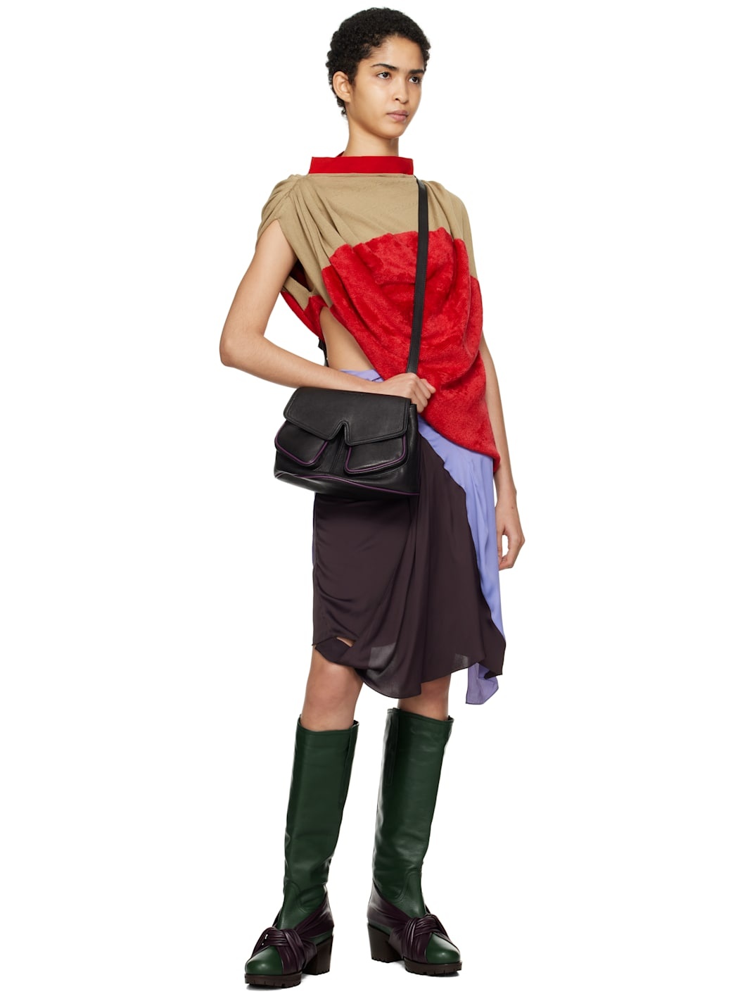 Green & Purple Knotted Riding Boots - 5