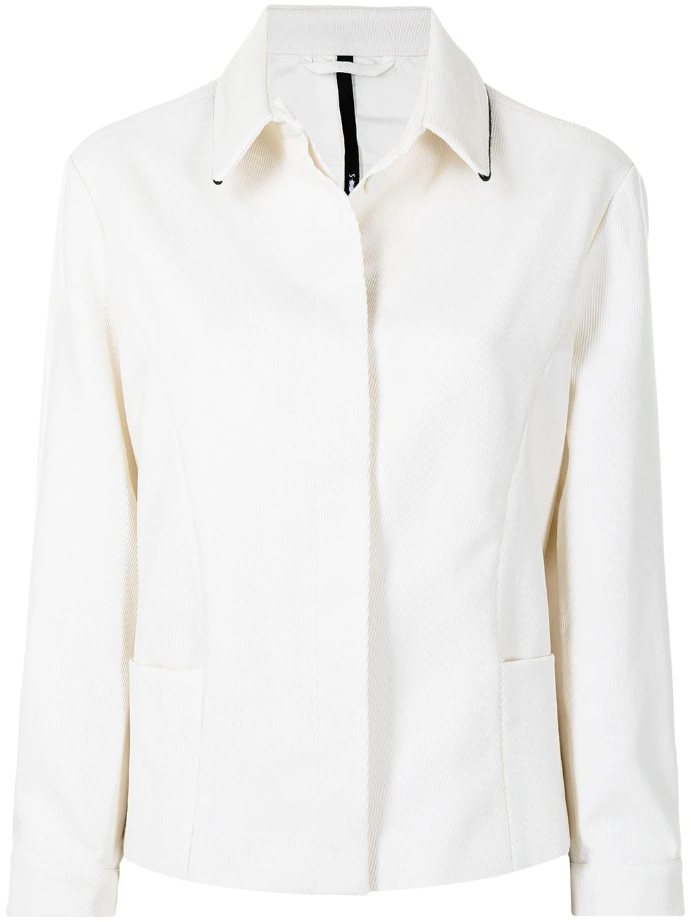 contrast trim collar jacket - 1