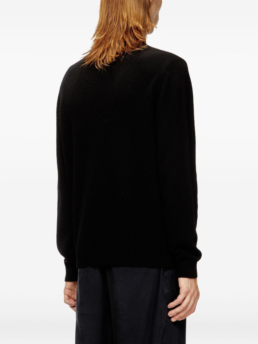 embroidered-cutout logo crew-neck sweater - 4