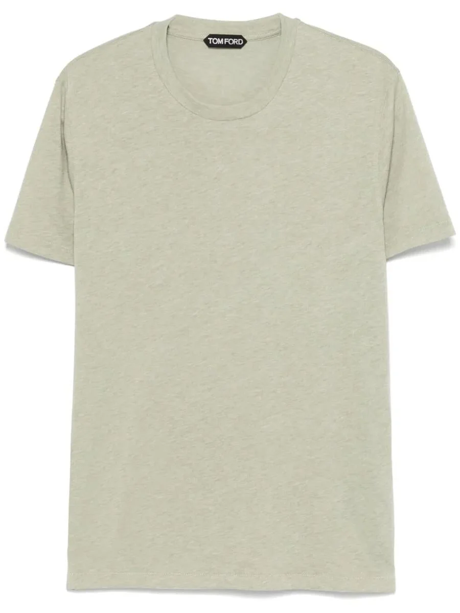 Tom Ford Cotton Blend Melange Crew Neck T-Shirt Clothing - 1
