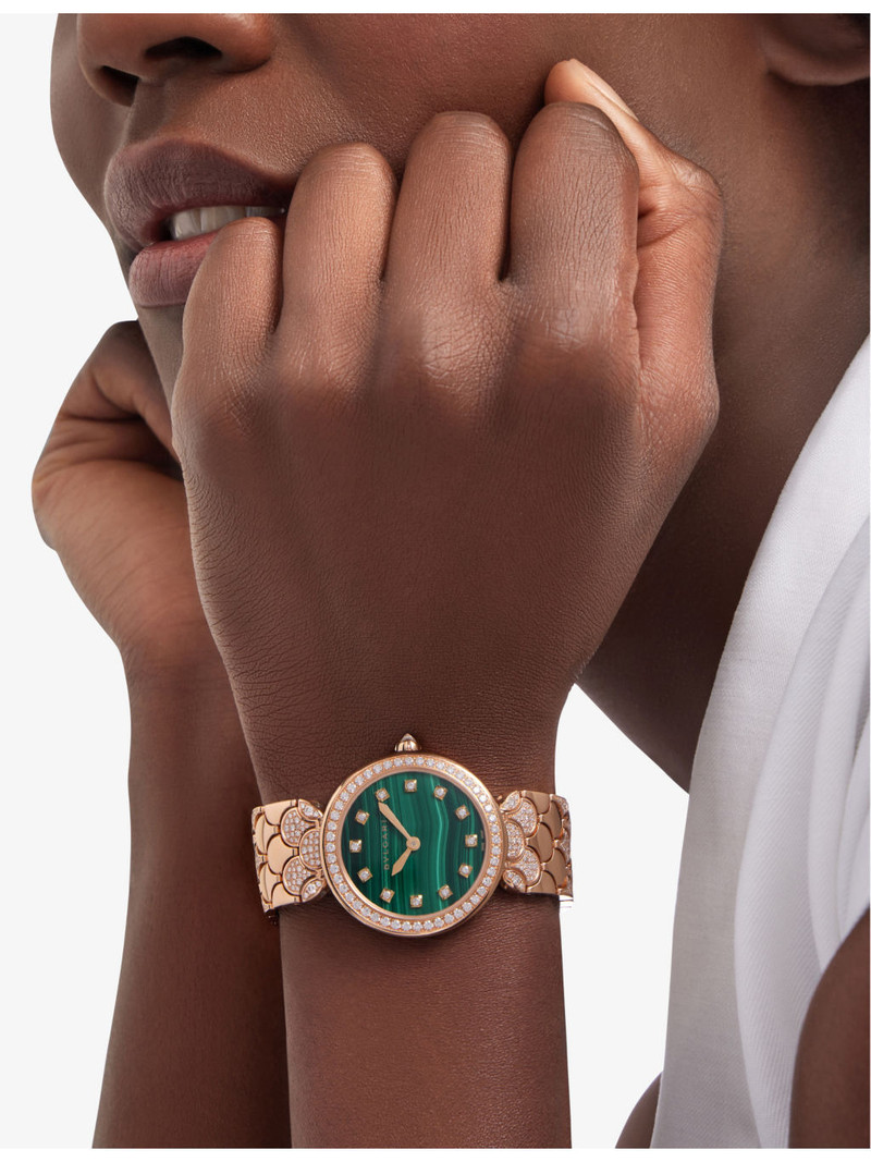 BVLGARI DVP33MALPGD12 Divina 18ct rose-gold and 2.69ct diamond quartz watch outlook