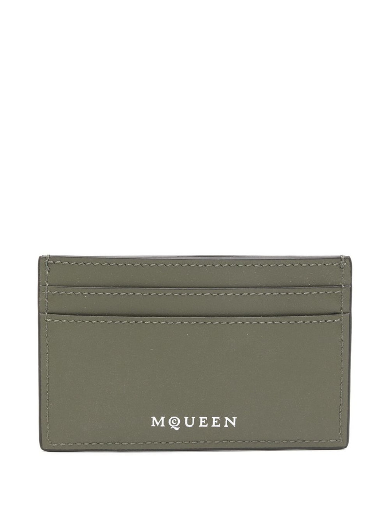 Alexander McQueen logo Skull leather card holder outlook