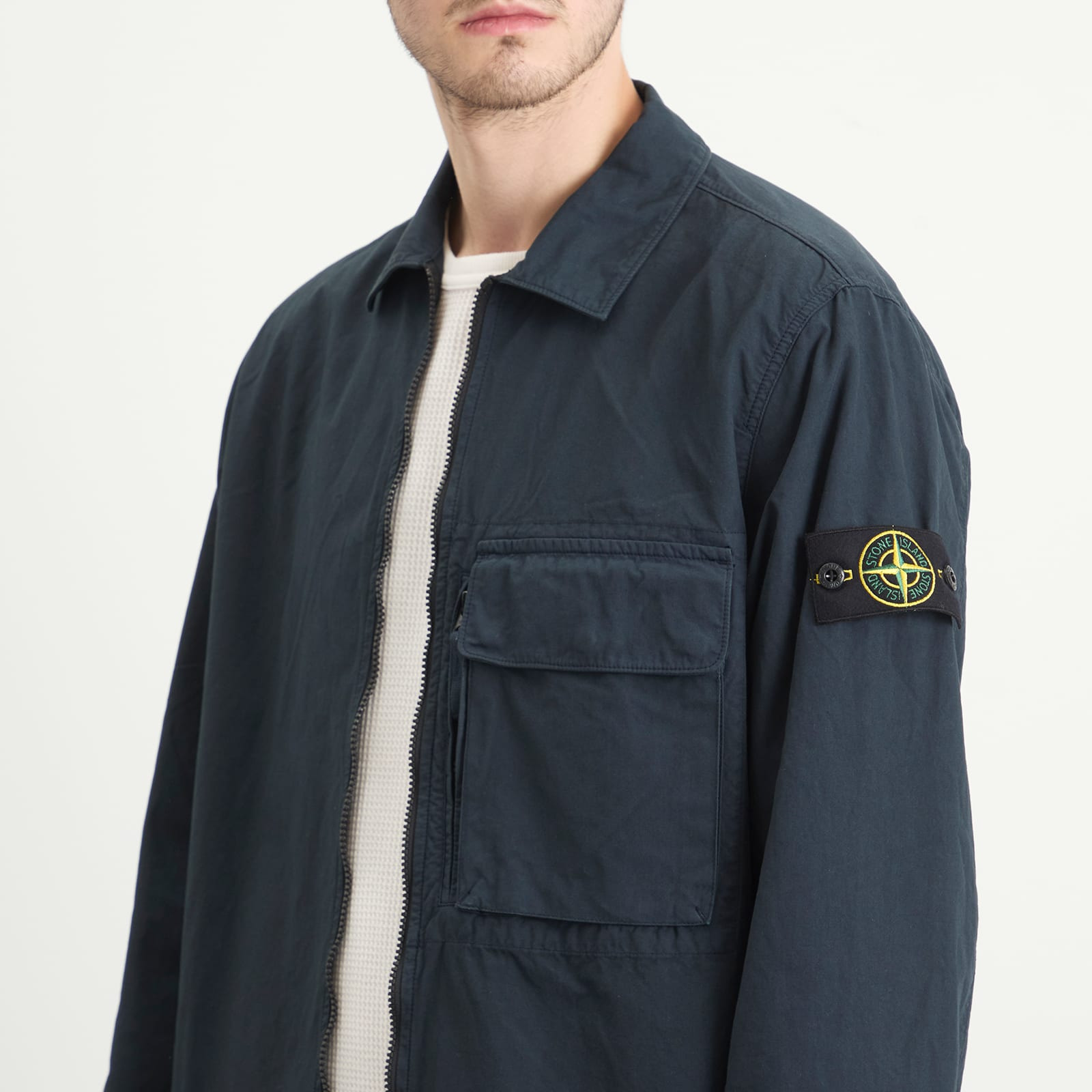 Stone Island Canvas Weave Cotton Zip Shirt Jacket - 5