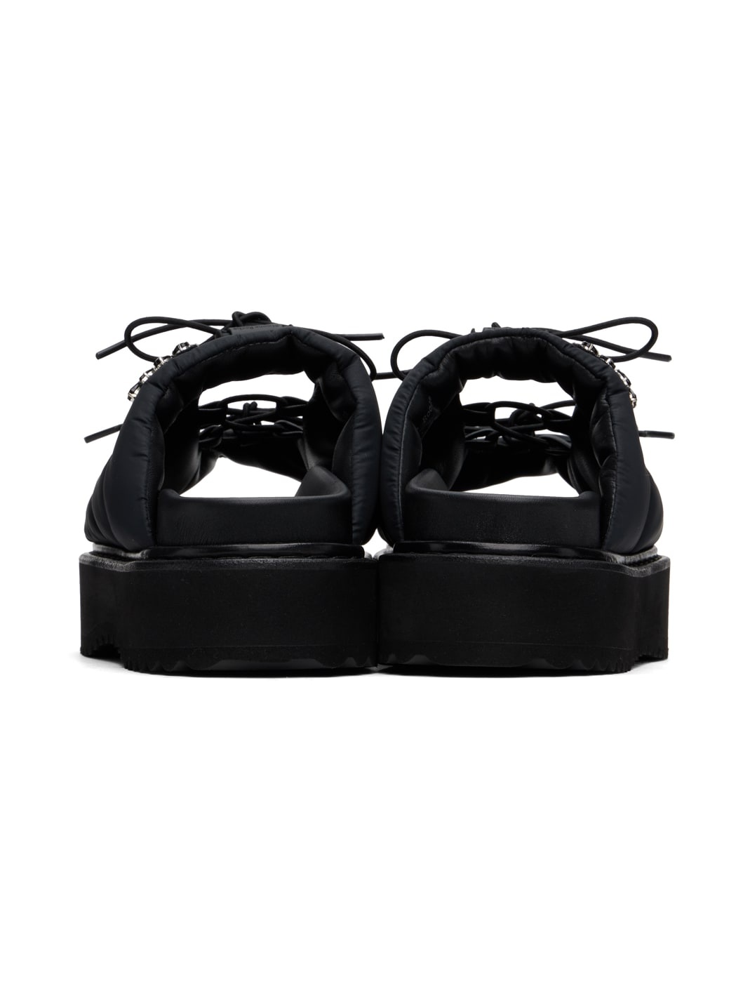 Black Platform Ghillie Sandals - 2