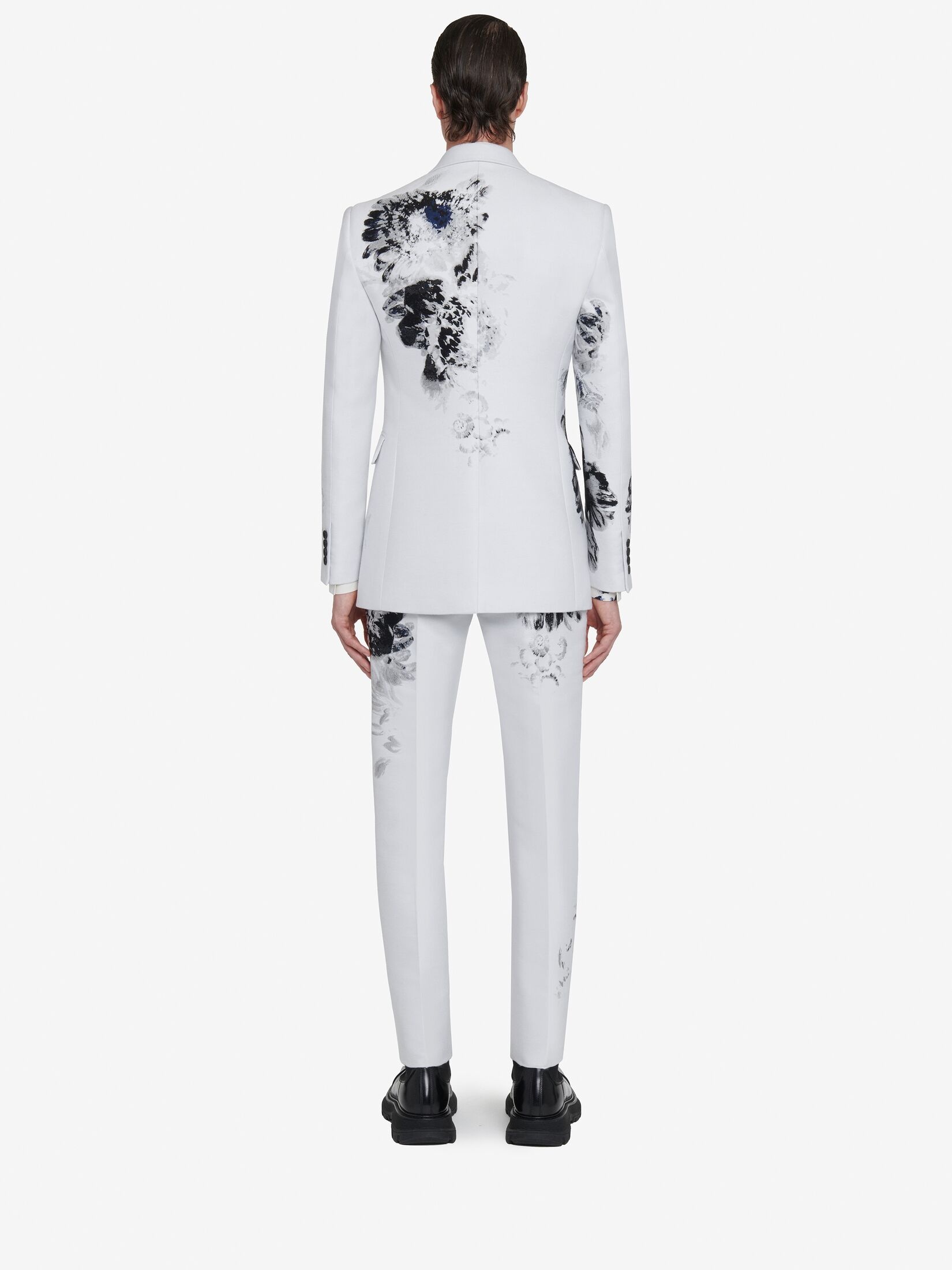 Men's Tailored Cigarette Trousers in Black/white - 4