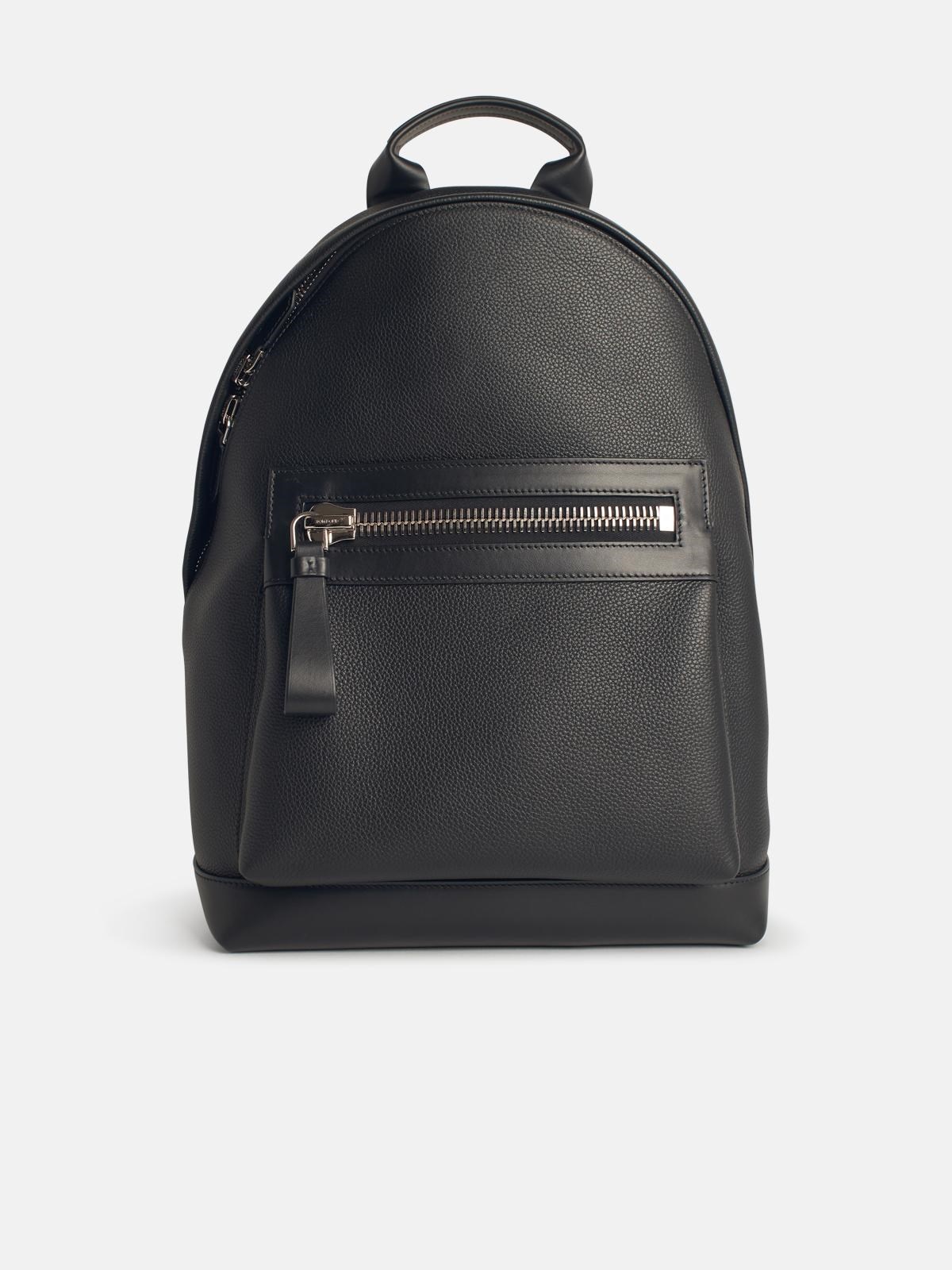 BLACK LEATHER BACKPACK - 1
