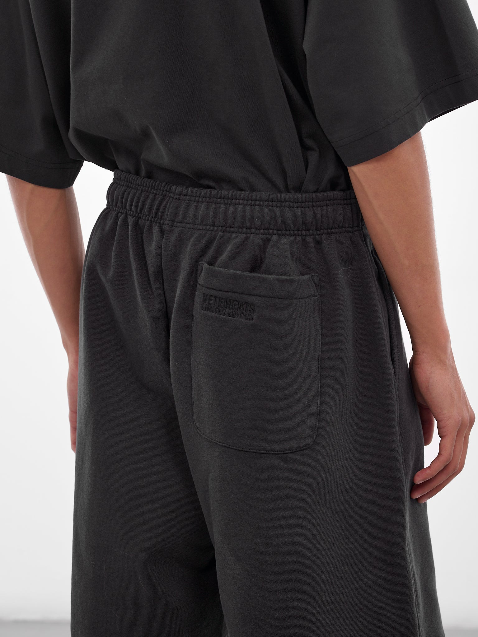 Black 'Polizei' Molton Shorts - 4