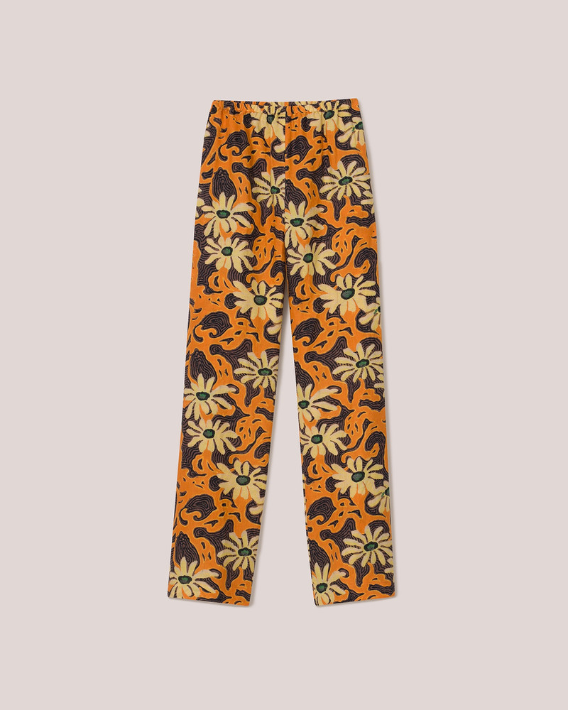YARELI - Crepe-viscose floral pants - Orange - 1