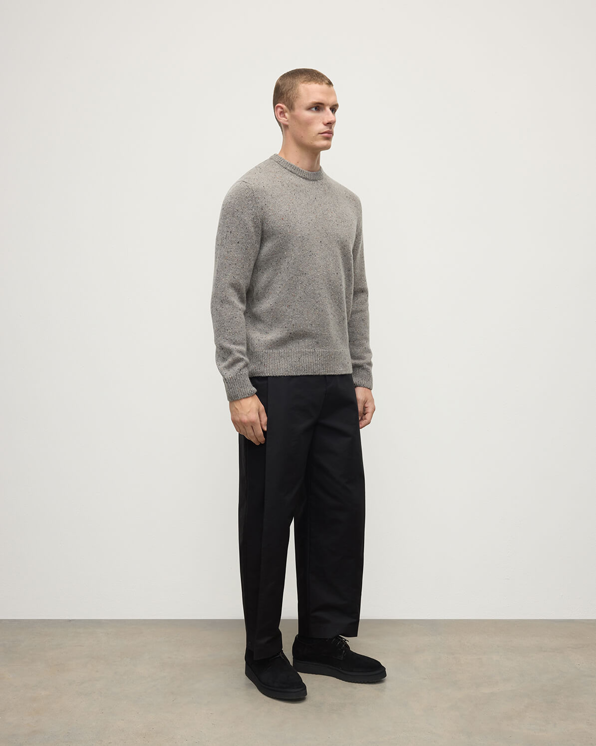 Grey Donegal Cashmere Marl Jumper - 3