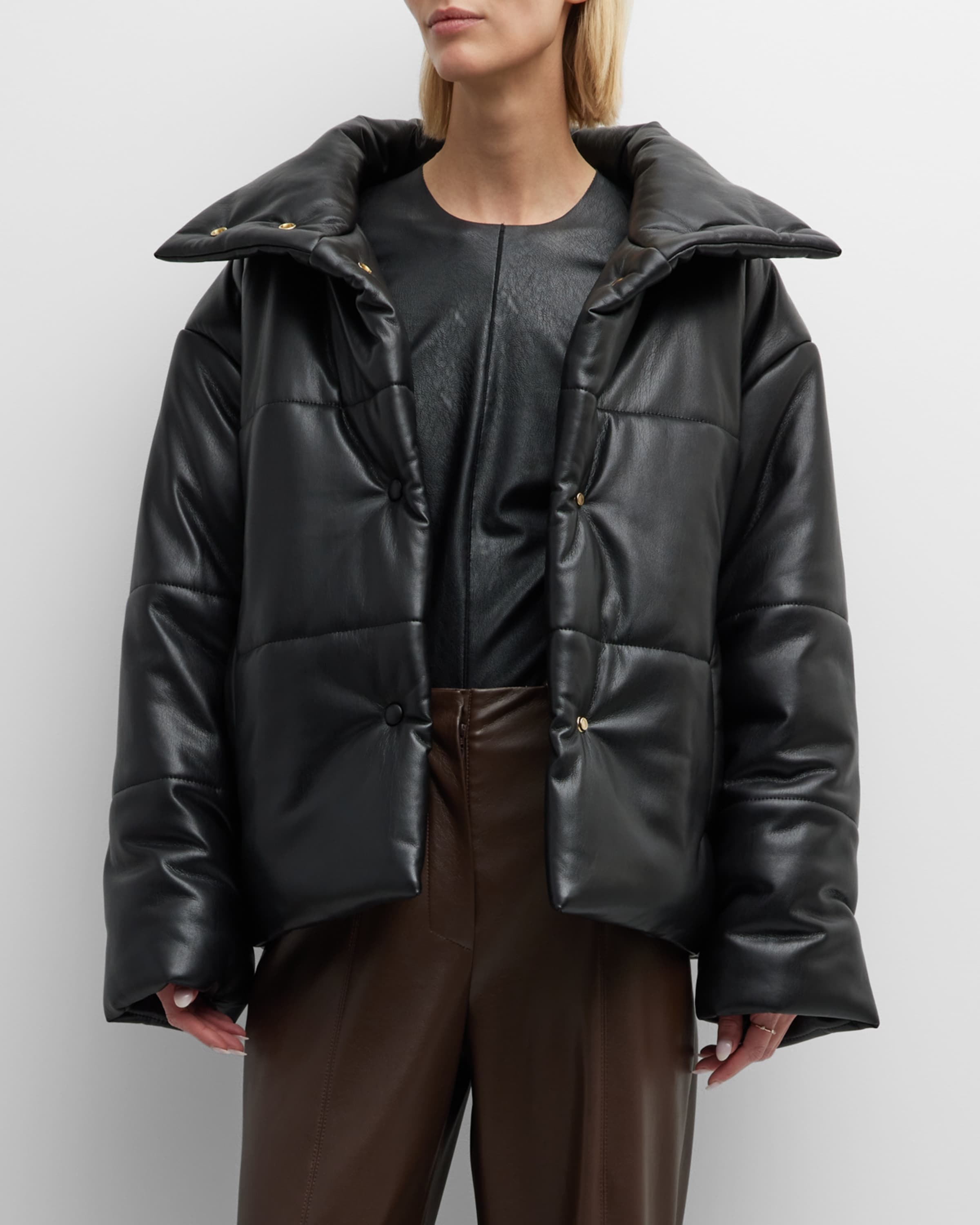 Hide Faux Leather Puffer Jacket - 2