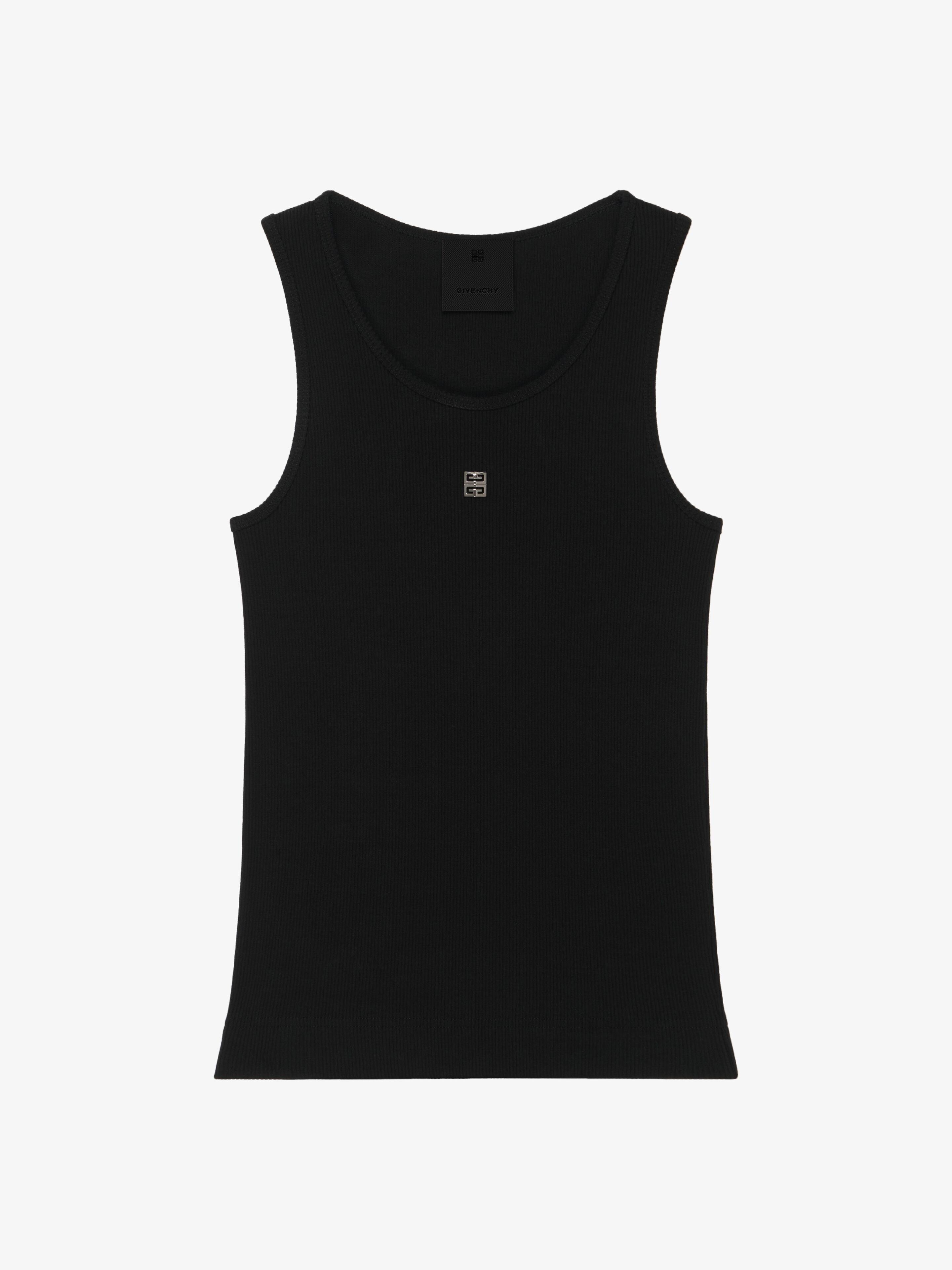 SLIM FIT TANK TOP IN COTTON WITH 4G DETAIL - 1