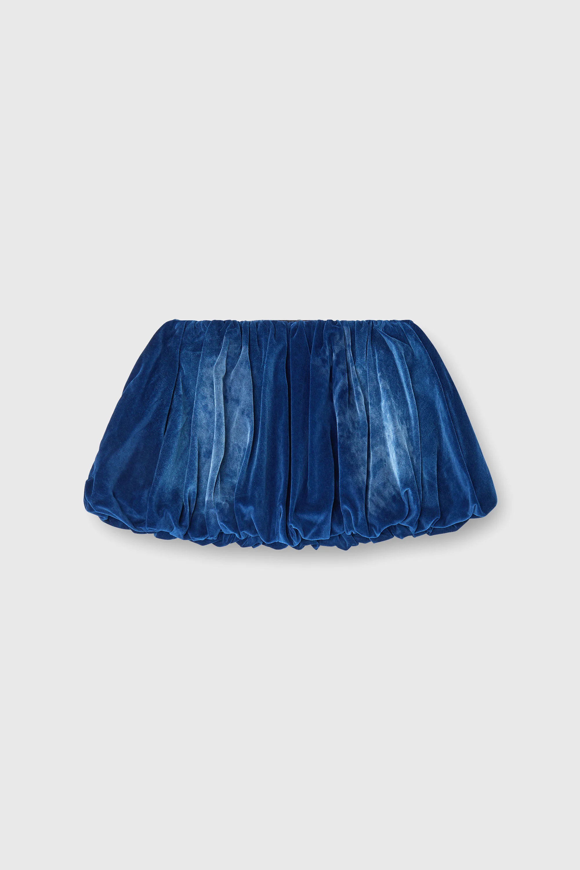 SHORT BUBBLE SKIRT IN VELVET DENIM - 1