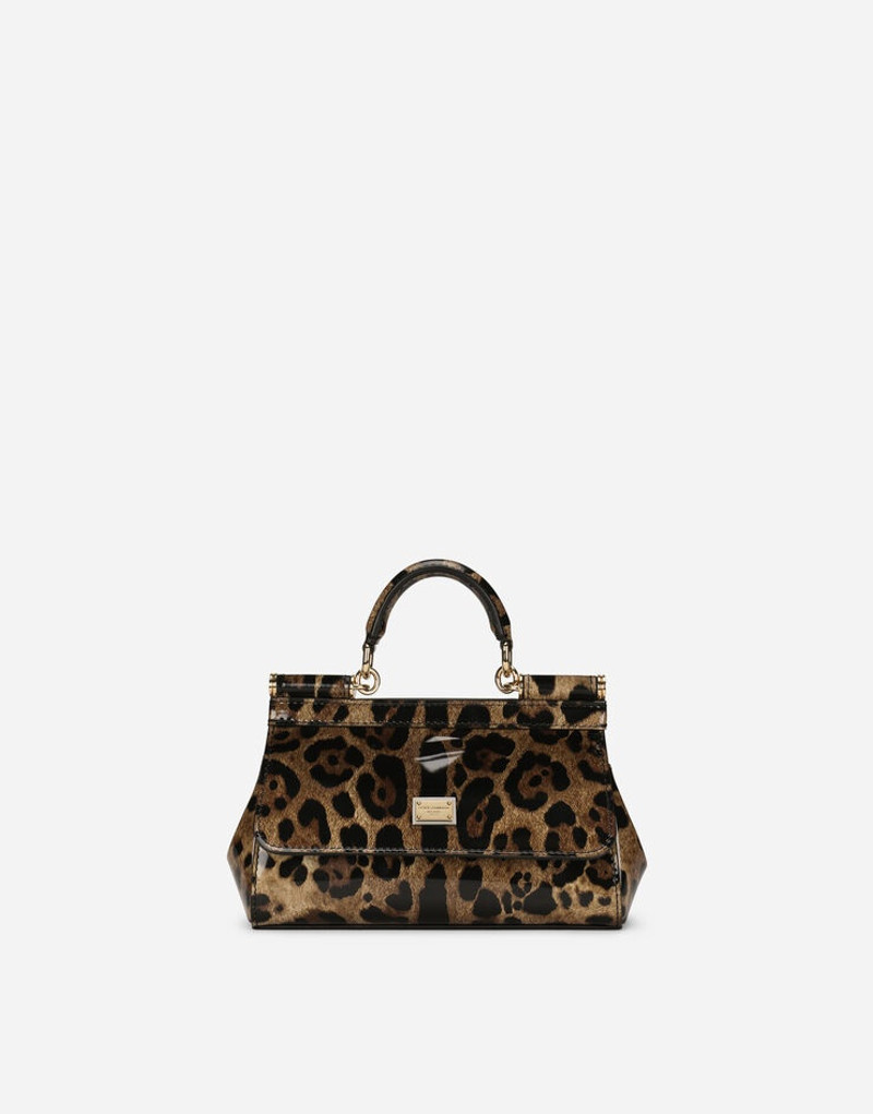 Small Sicily bag in leopard-print polished calfskin 1