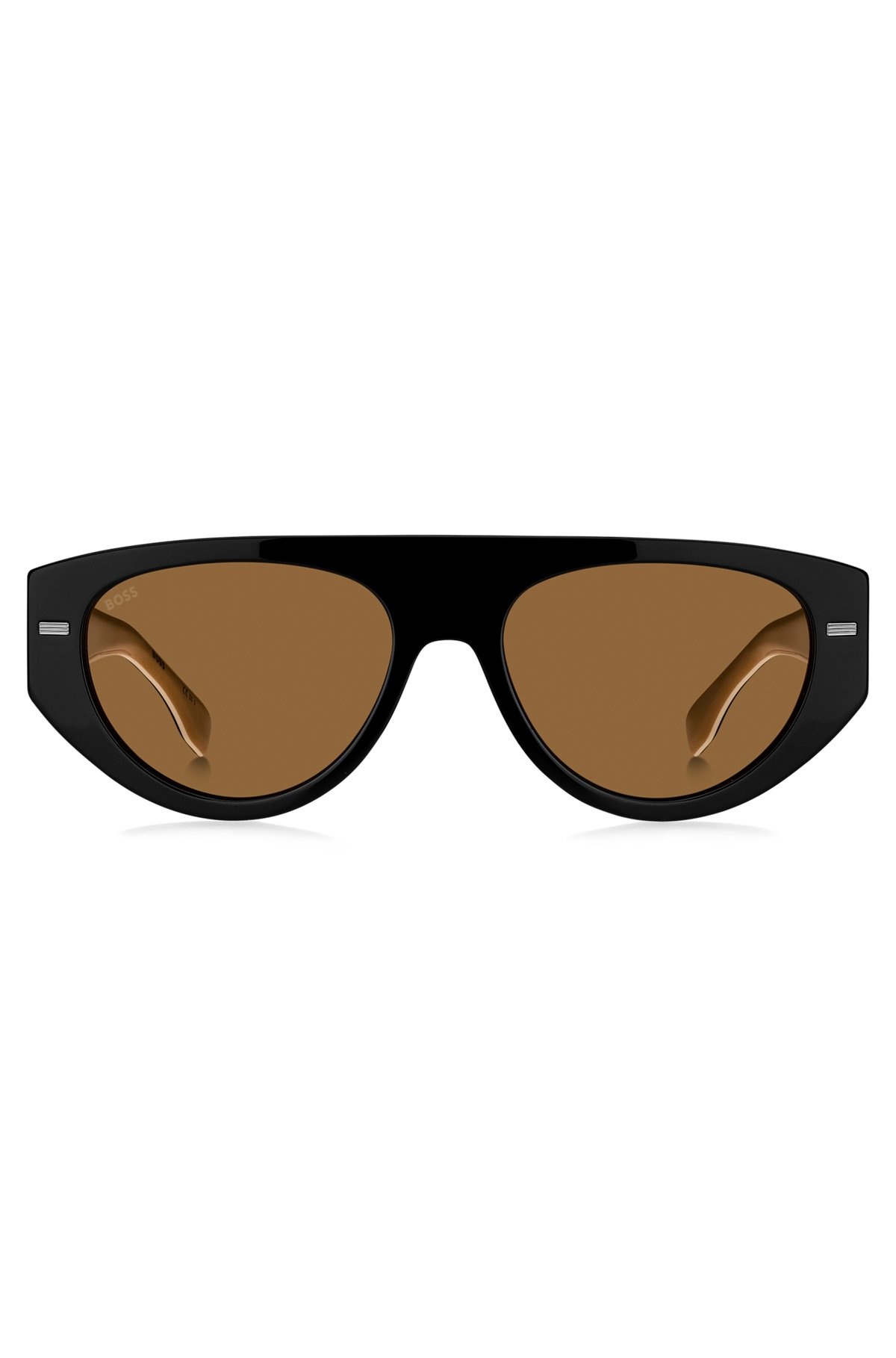 BLACK BIO-ACETATE SUNGLASSES WITH LASERED-LOGO TEMPLES - 3
