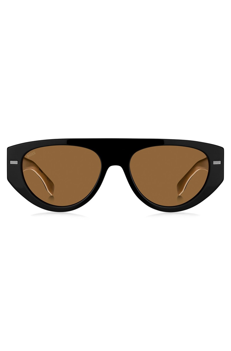 BLACK BIO-ACETATE SUNGLASSES WITH LASERED-LOGO TEMPLES 3