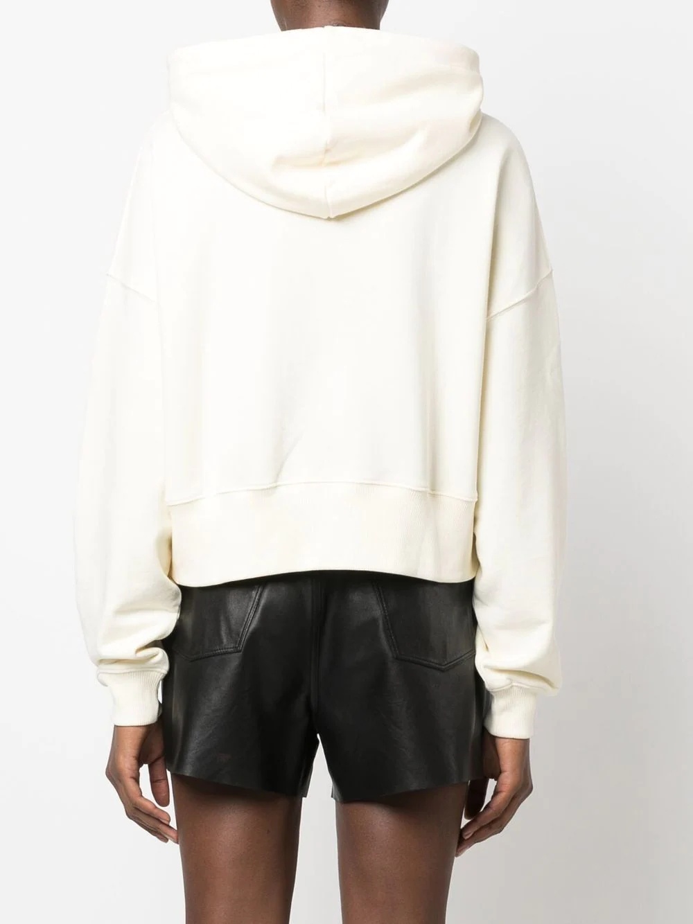 cropped logo-print hoodie - 4