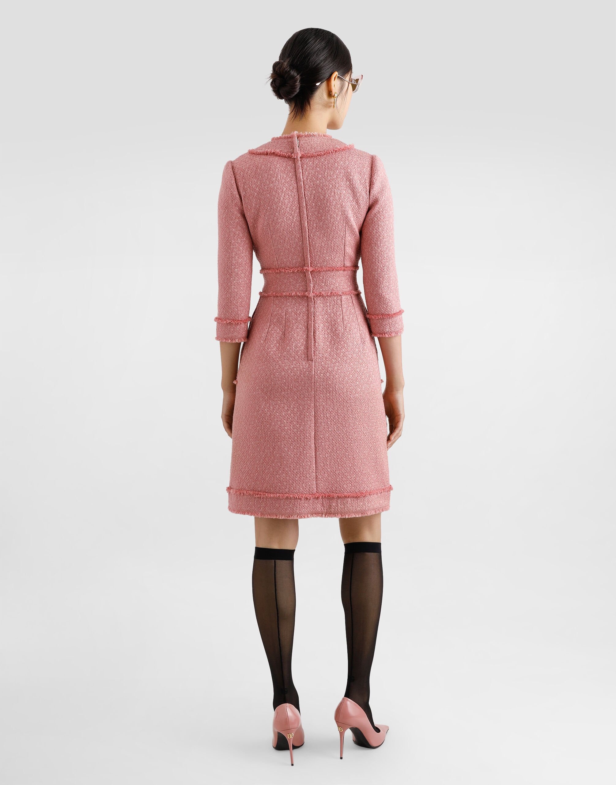 Raschel tweed A-line shirt dress - 3
