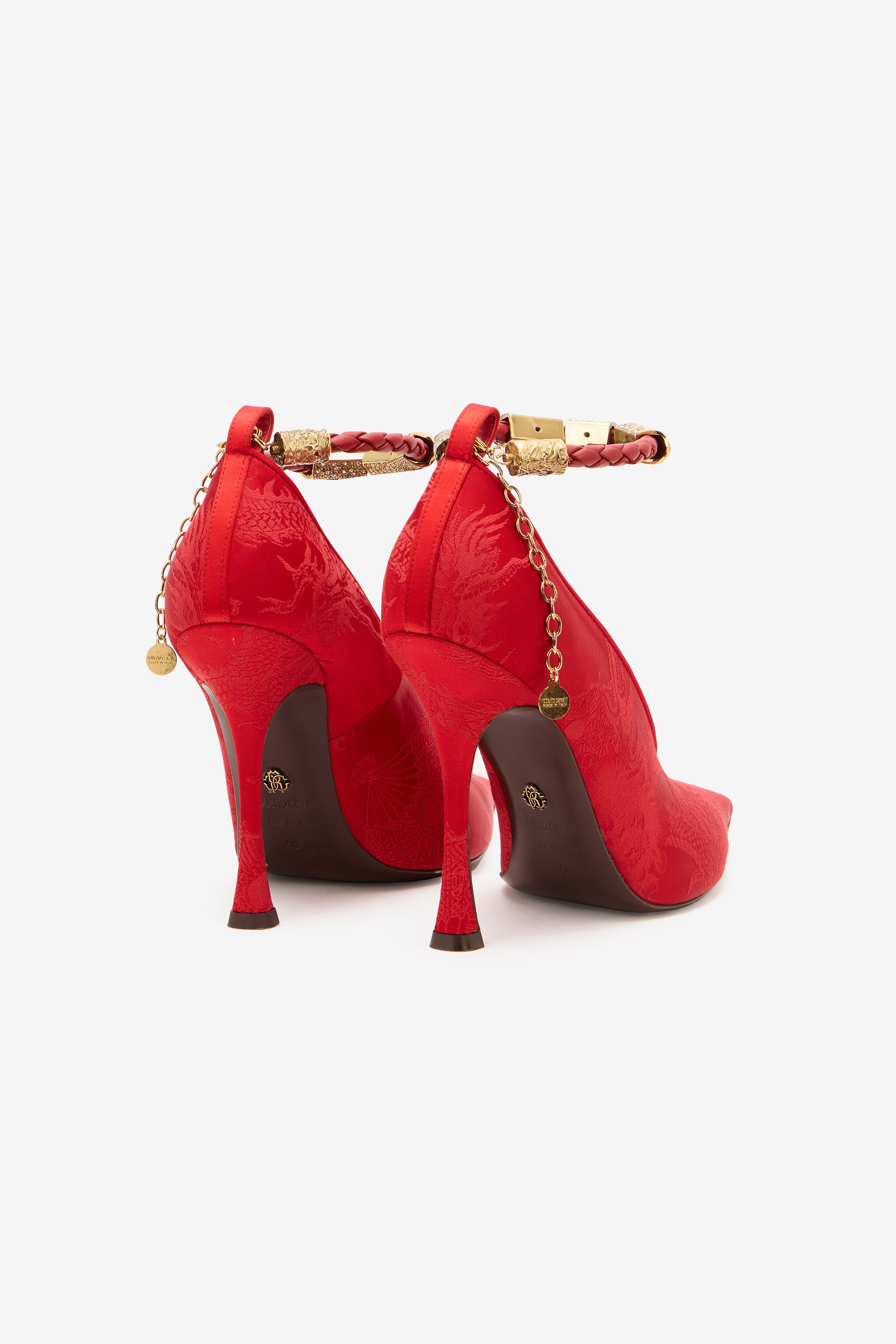Pumps With Jacquard Pattern And Jewel Strap - 3