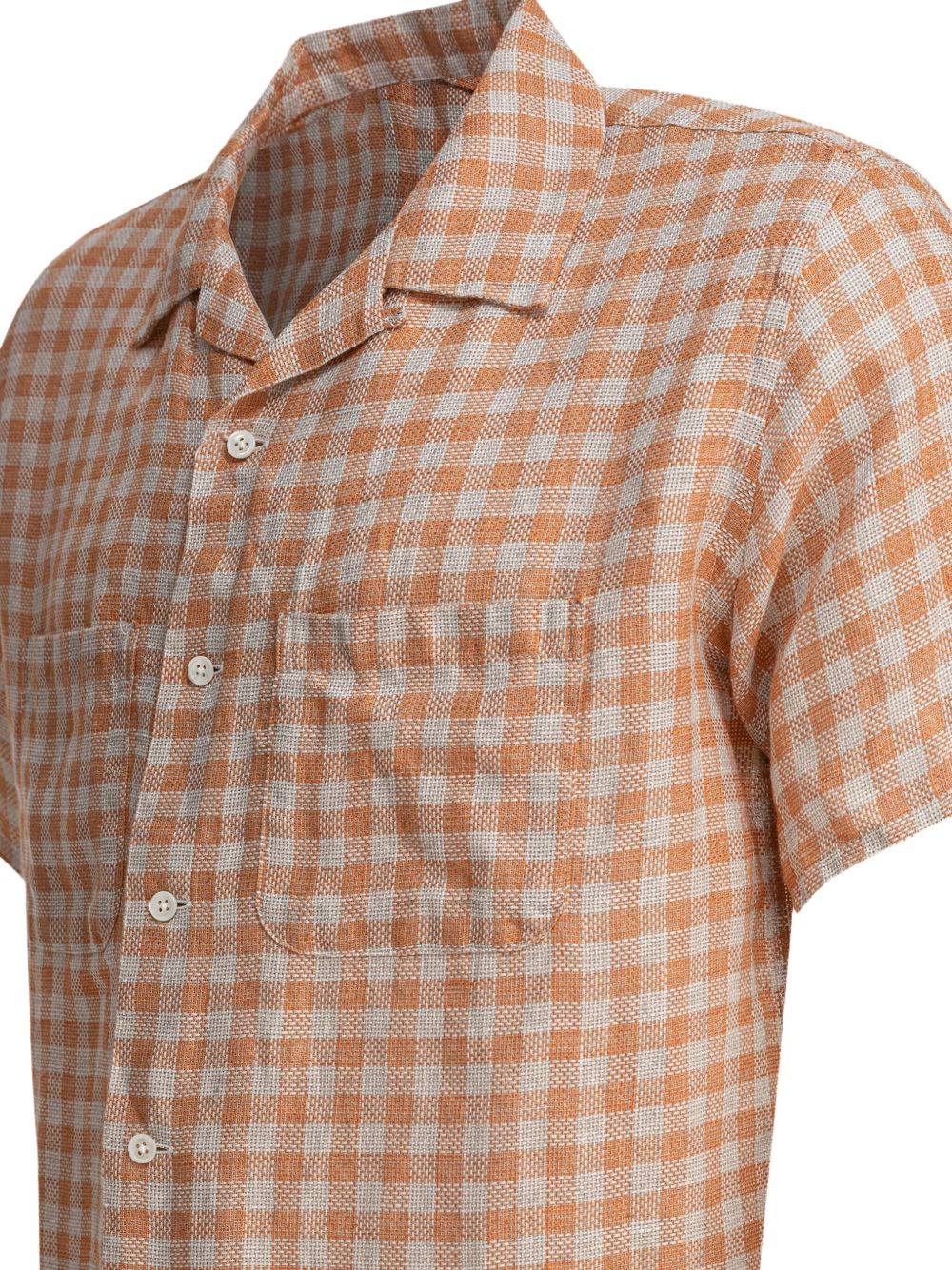 gingham check short-sleeve shirt - 4