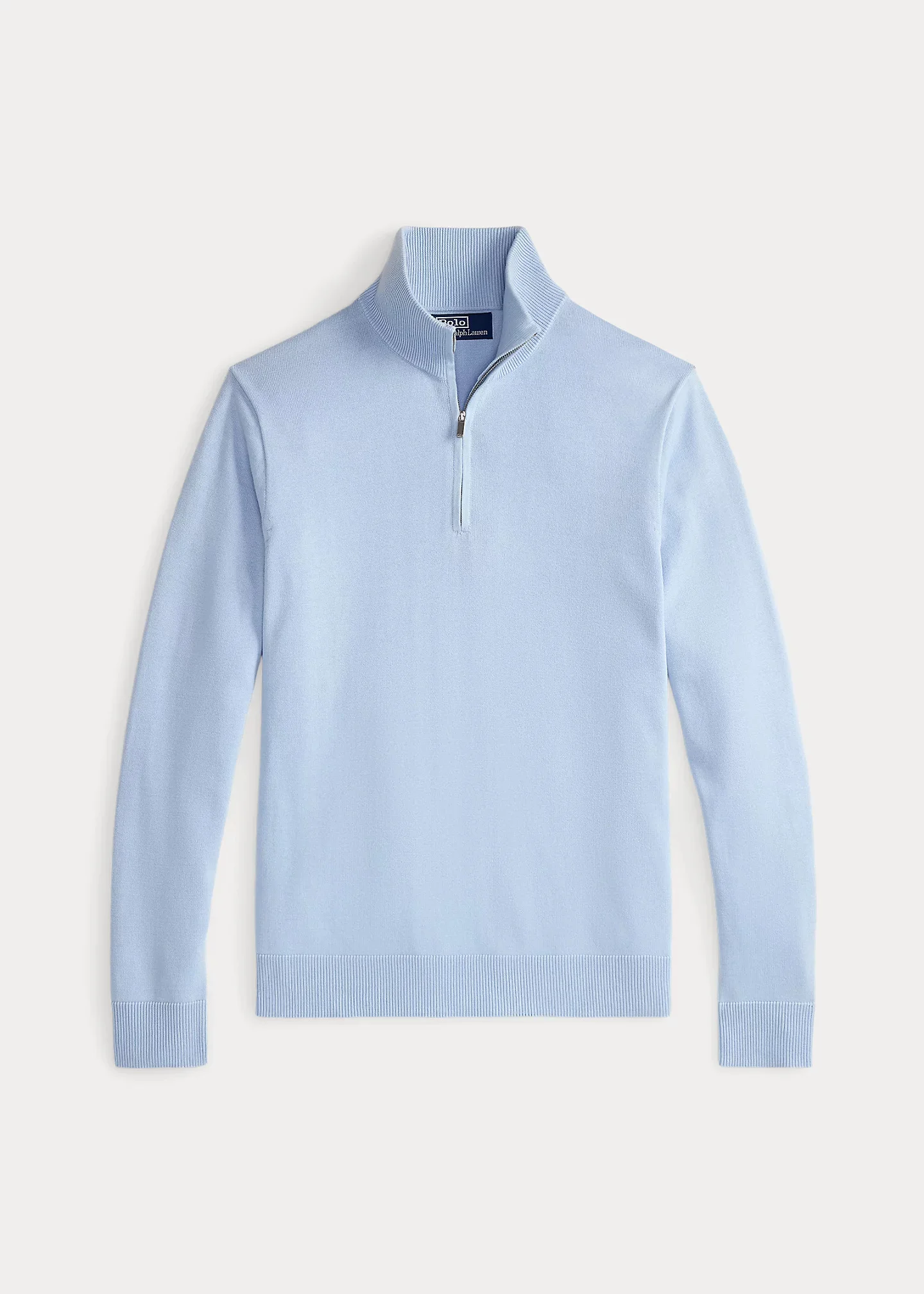 Cotton Quarter-Zip Mockneck Sweater - 1