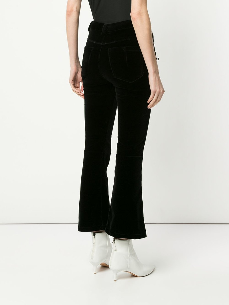 velvet cropped lace-up trousers 4