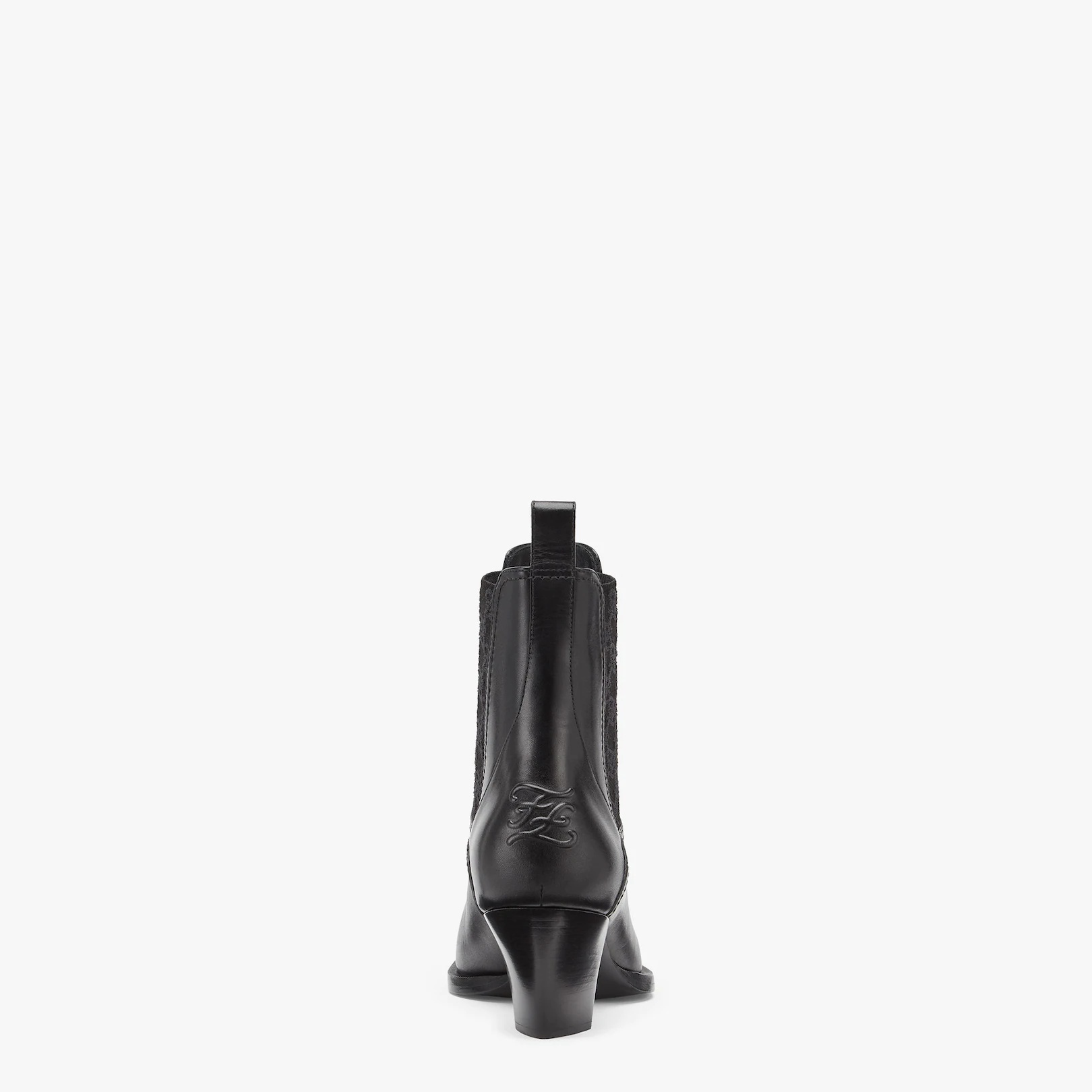 Black leather boots with medium heel - 3
