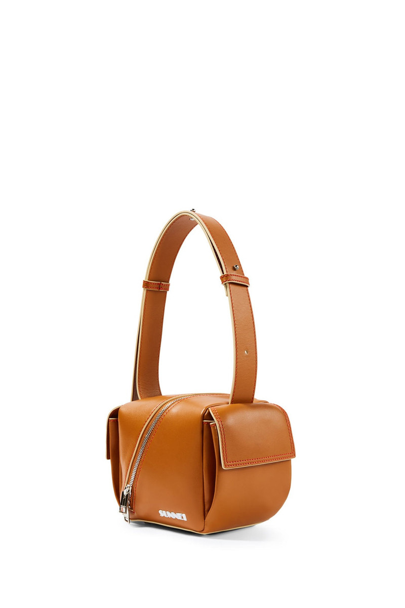 SUNNEI CARAMEL CROSS ZIP LACUBETTO BAG outlook