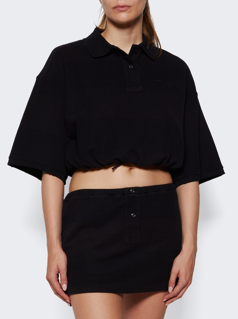 Deconstructed Polo Shirt Black - 2