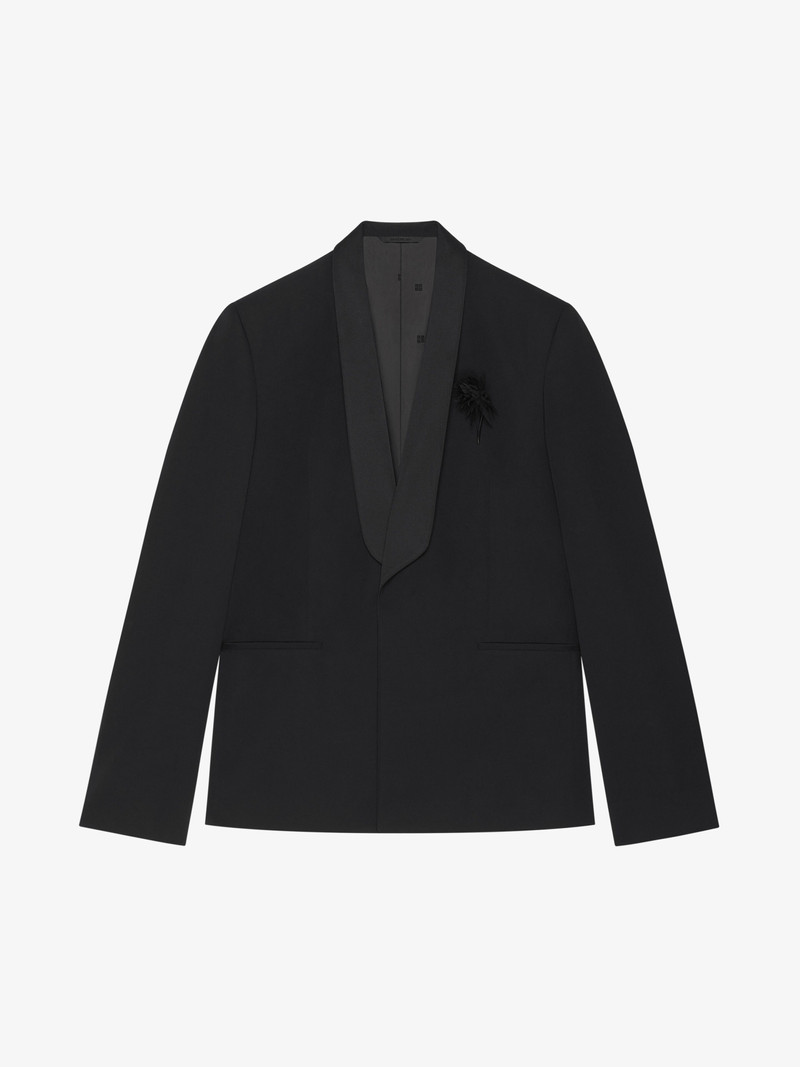 JACKET IN WOOL WITH SATIN SHAWL LAPEL - 1