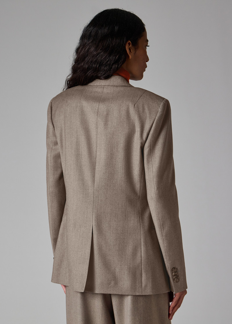 Women's Grey Wool-Cashmere Flannel Blazer 5
